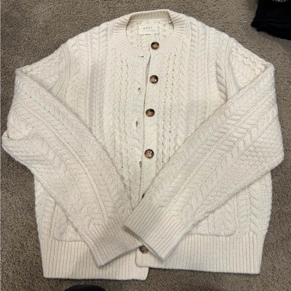 Doen Sweaters - Doen Ivory Cable-Knit Cardigan